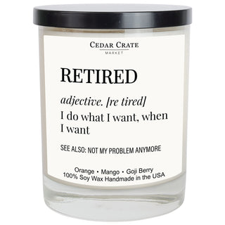 Retired Adjective White Candle