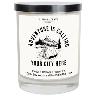 Adventure Is Calling Name Drop White Candle