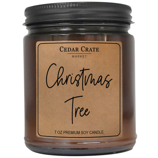 Christmas Tree Amber Jar