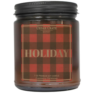 Holiday Buffalo Plaid Amber Jar Candle