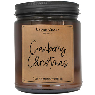Cranberry Christmas Amber Jar Candle