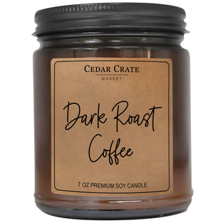 Dark Roast Coffee Amber Jar Candle