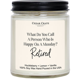 What Do you Call a Person who is Happy on Monday? Retired White Jar Candle