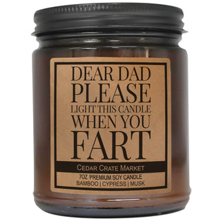 Dear Dad Please Light This When You Fart Amber Jar