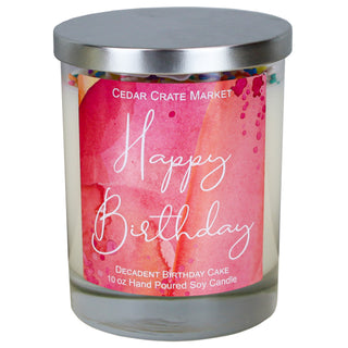 Pink Happy Birthday Soy Candle