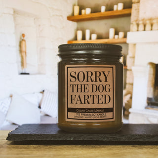 Sorry The Dog Farted Amber Jar