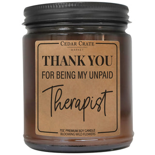 Thank You For Being My Unpaid Therapist Amber Jar