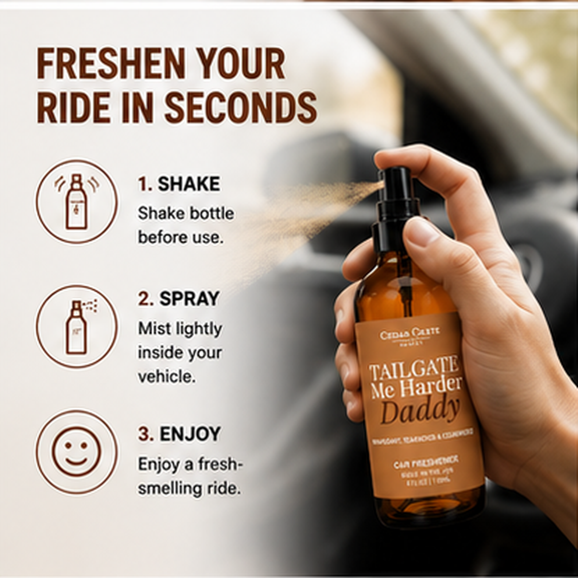 Car Freshies - Tailgate Me Harder Daddy Rustic Mahogany
