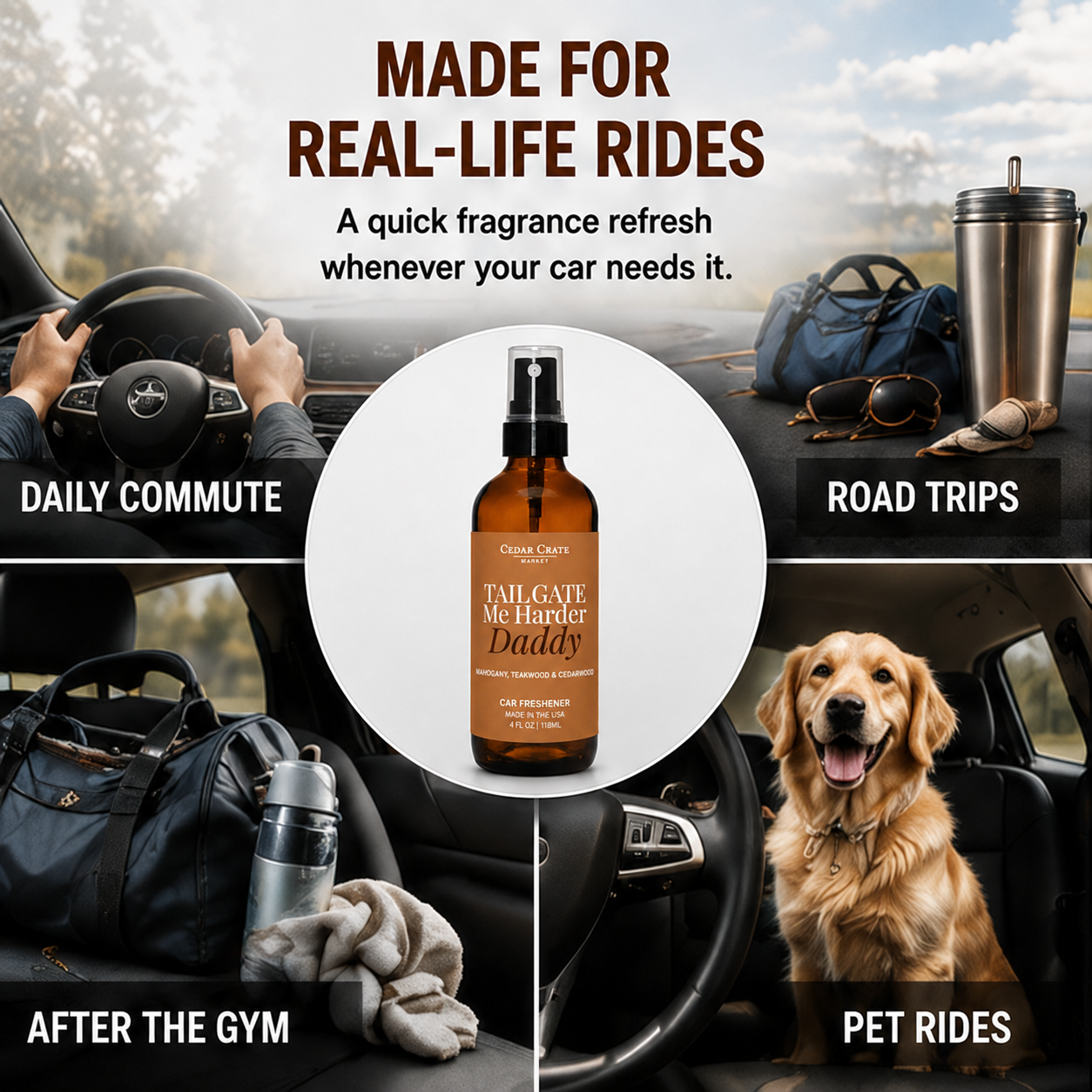 Car Freshies - Tailgate Me Harder Daddy Rustic Mahogany
