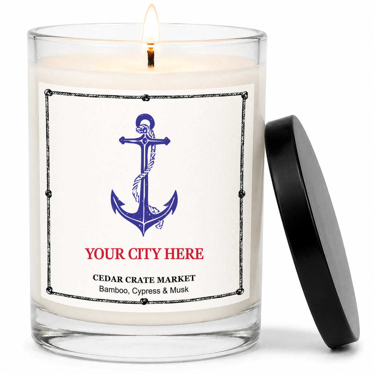 Souvenir Scented Candles - Anchor Name Drop, Low MOQ 6