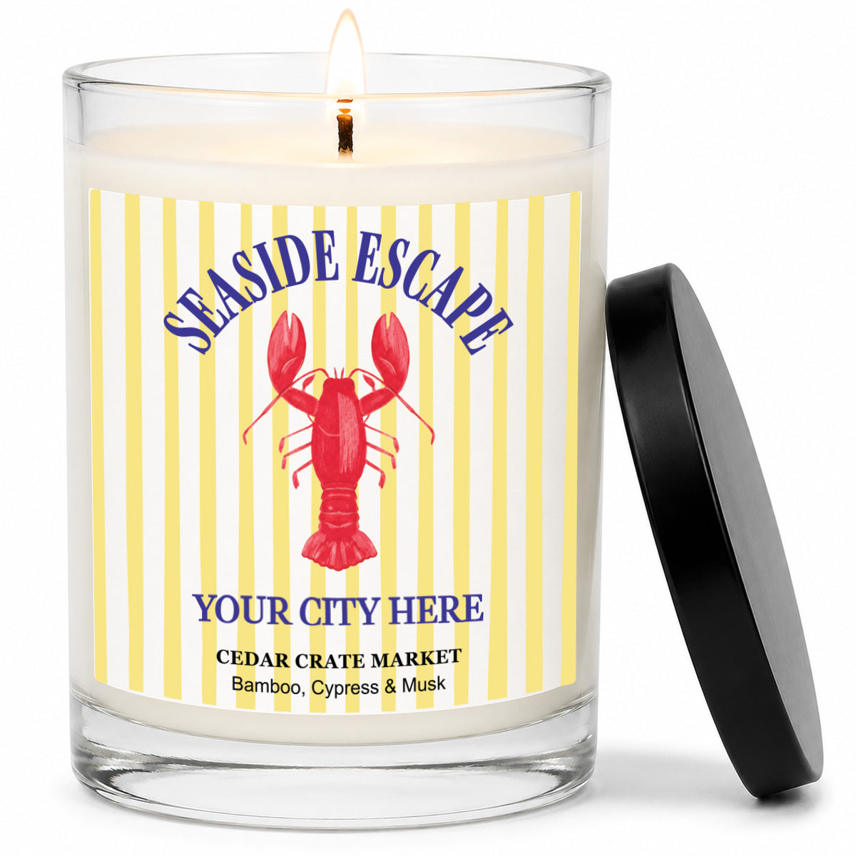 Souvenir Gift Candles - Seaside Escape Lobster Name Drop
