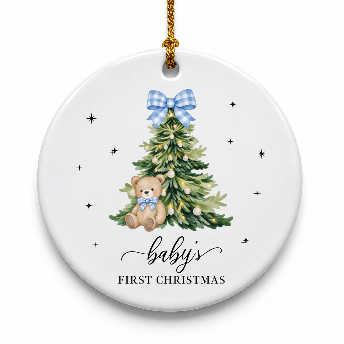 Baby's First Christmas Keepsake Ornament - Blue Heart