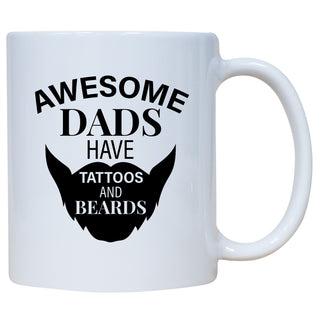 Awesome Dads Have Tattoos And Beards - Coffee Mug