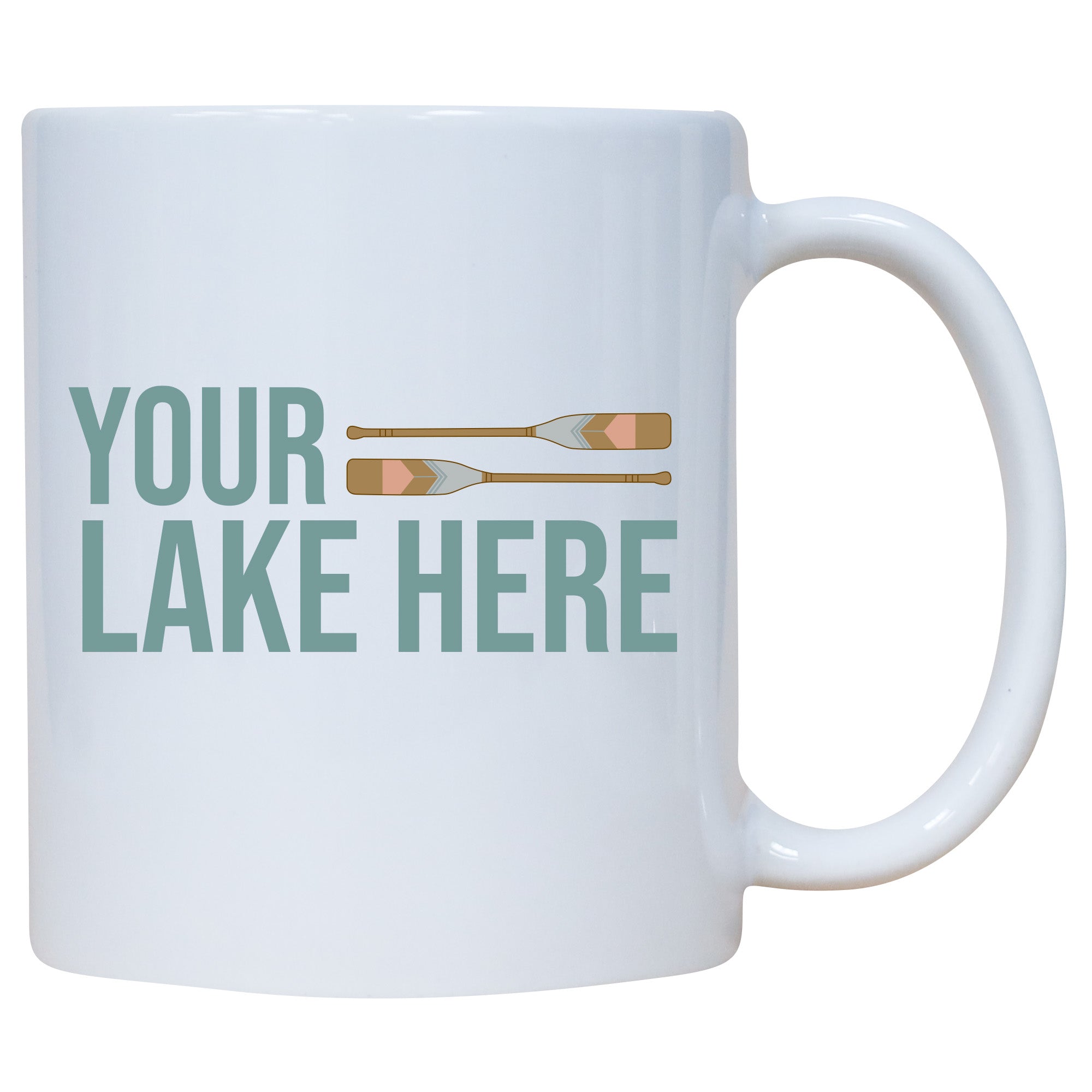 Lake With Paddles Name Drop Mug