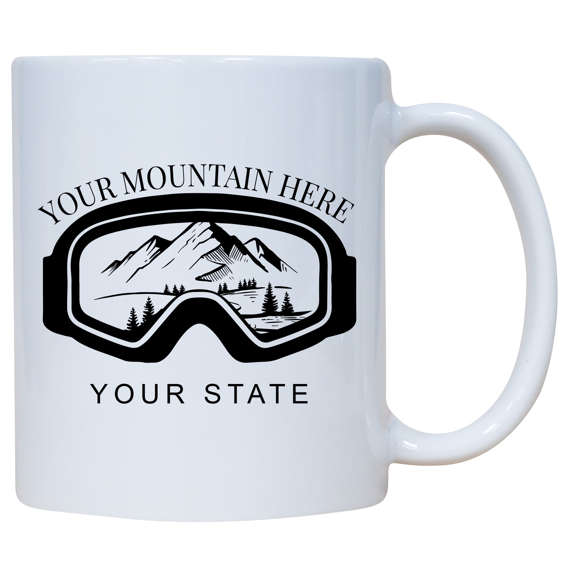 Ski Goggles Name Drop Mug