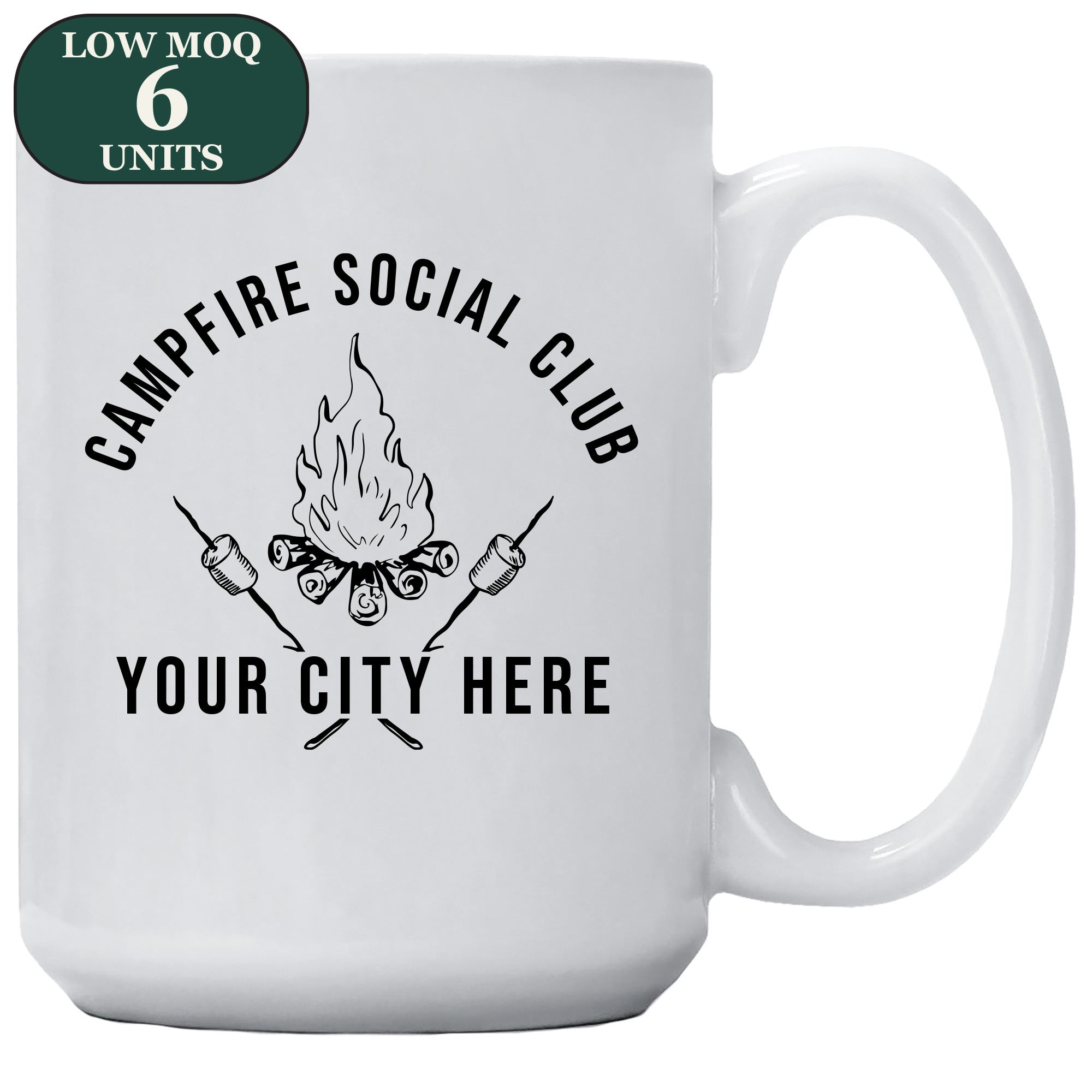 Cedar Crate Market Coffee Mug "Custom Name Drop - Campfire Social Club" funny gift
