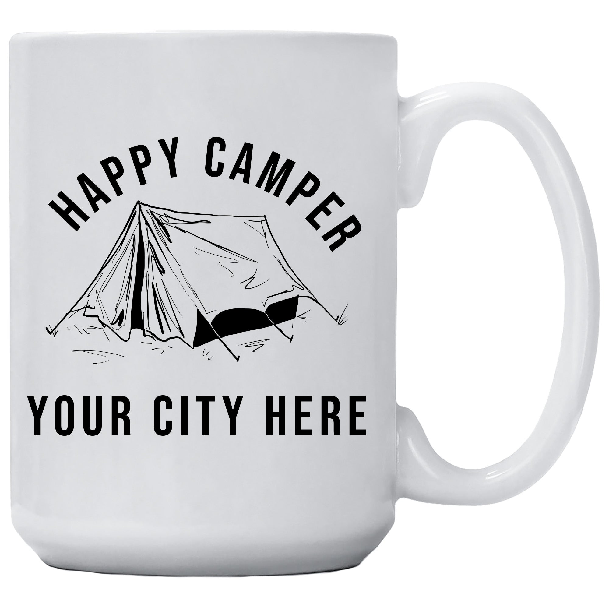 Happy Camper Name Drop Mug