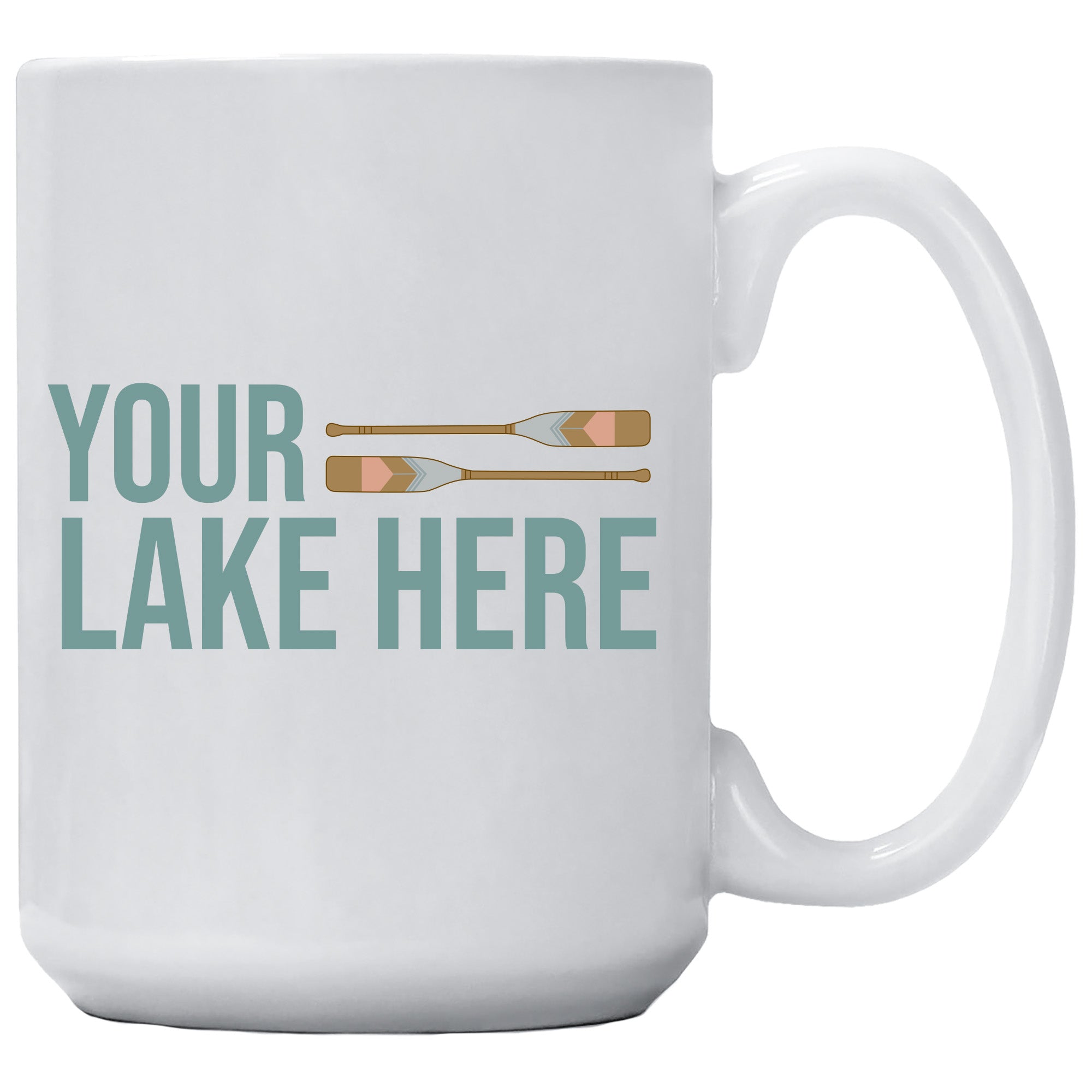 Lake With Paddles Name Drop Mug
