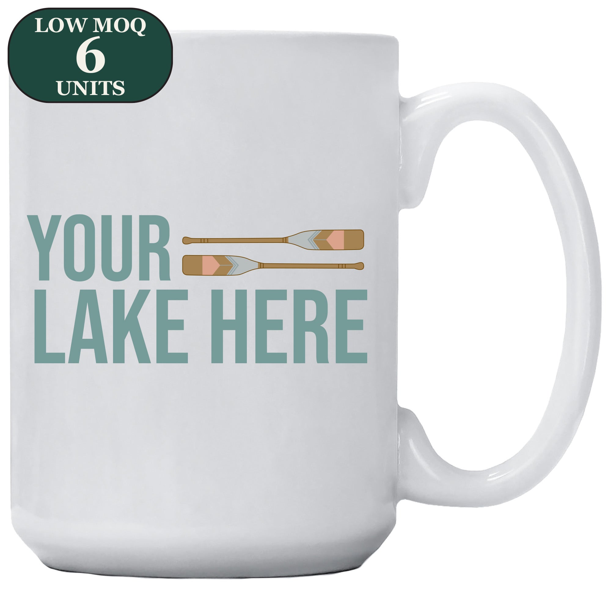 Cedar Crate Market Coffee Mug "Custom Name Drop - Lake With Paddles" funny gift