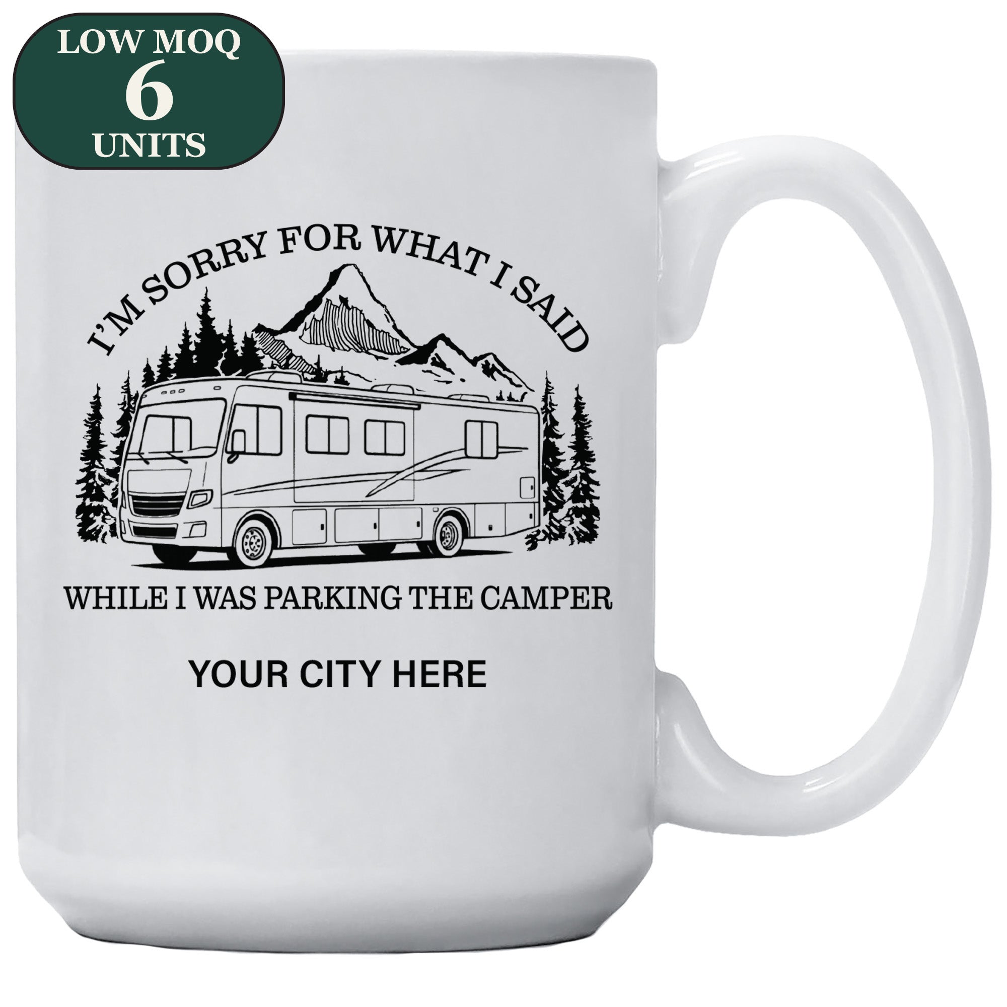 Cedar Crate Market Coffee Mug "Coffee Mug Custom Name Drop Personalized Motorhome Mountain" funny gift