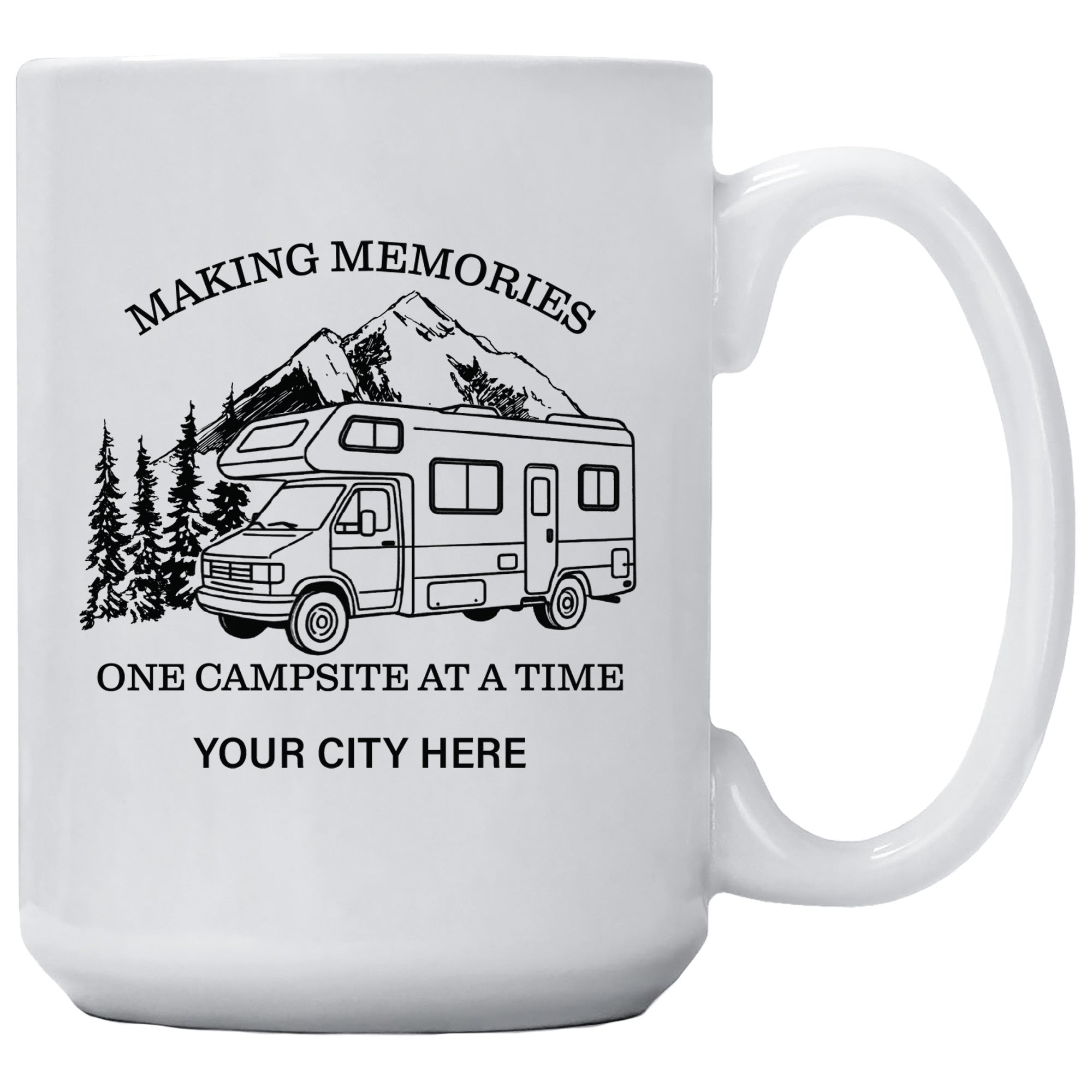 Making Memories RV Mountains Name Drop Mug