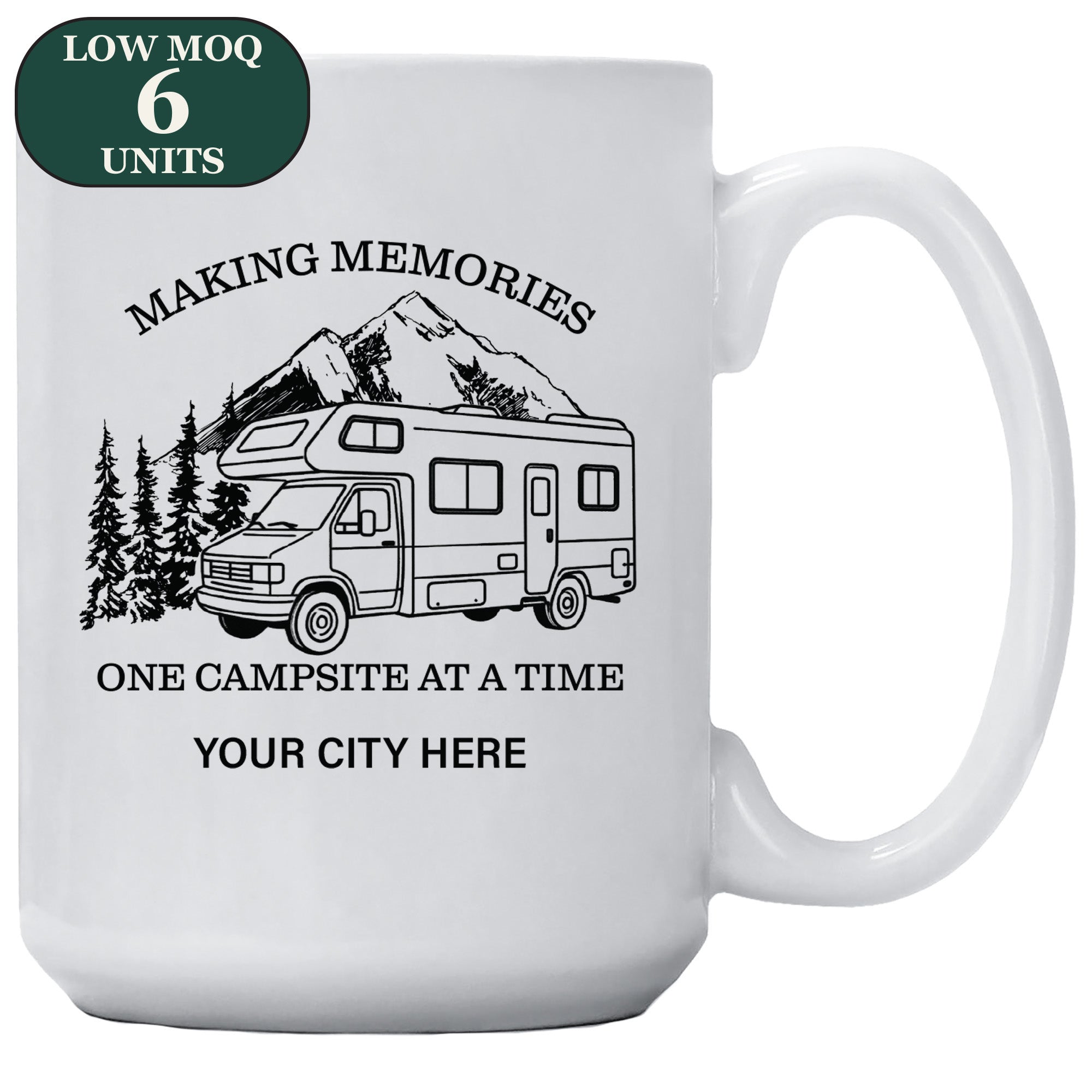 Cedar Crate Market Coffee Mug "Custom Name Drop RV Mountains" funny gift