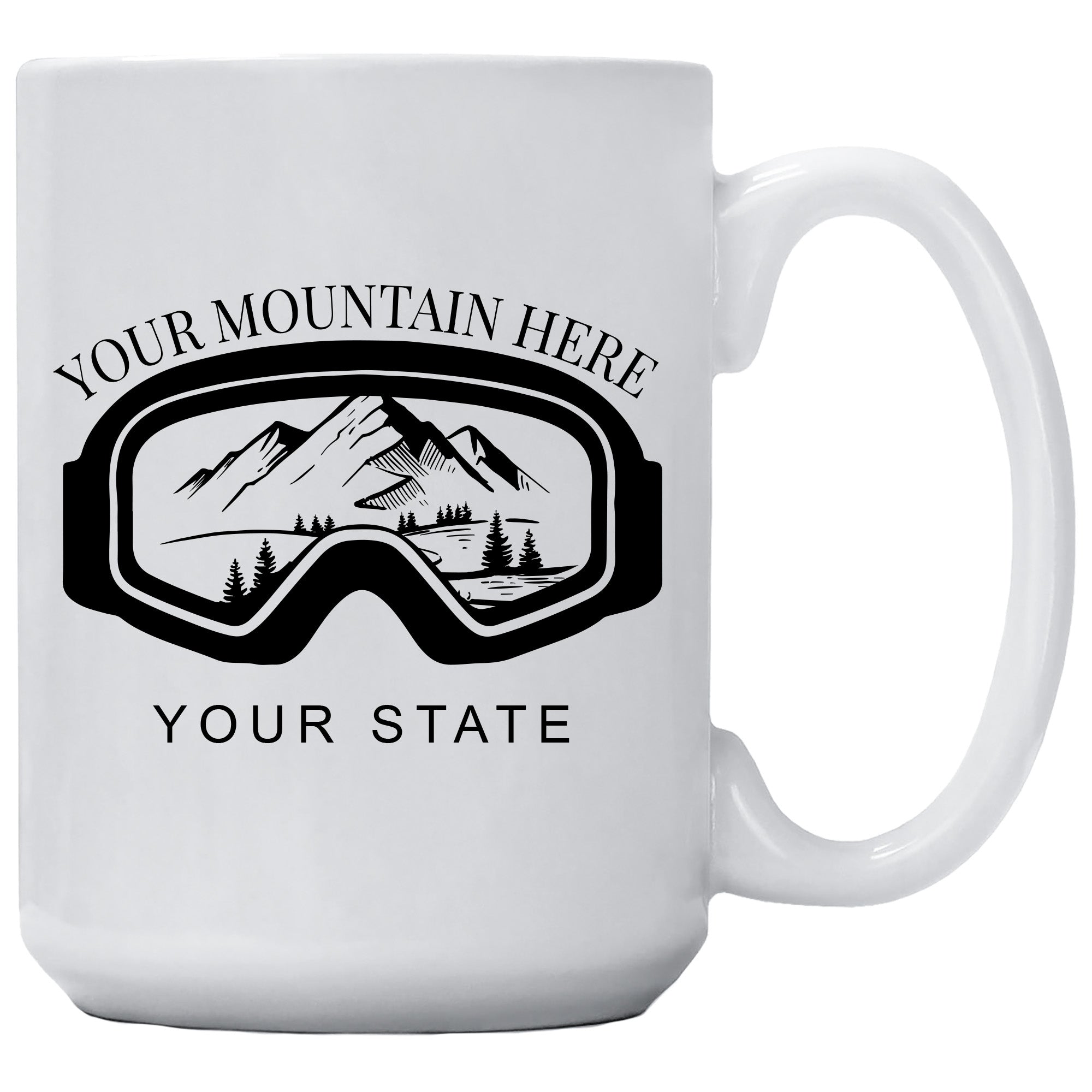 Ski Goggles Name Drop Mug