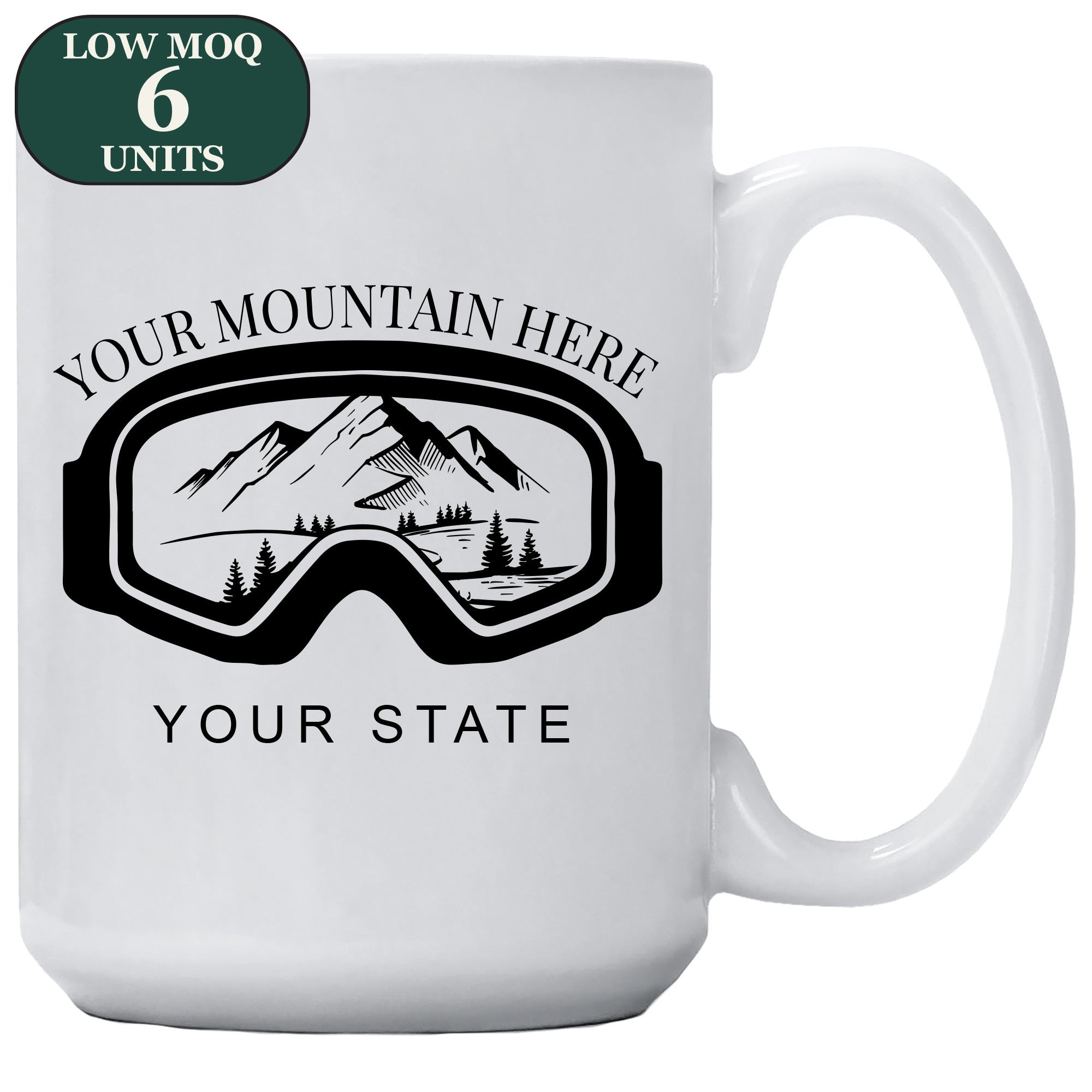 Cedar Crate Market Coffee Mug "Custom Name Drop - Ski Goggles" funny gift