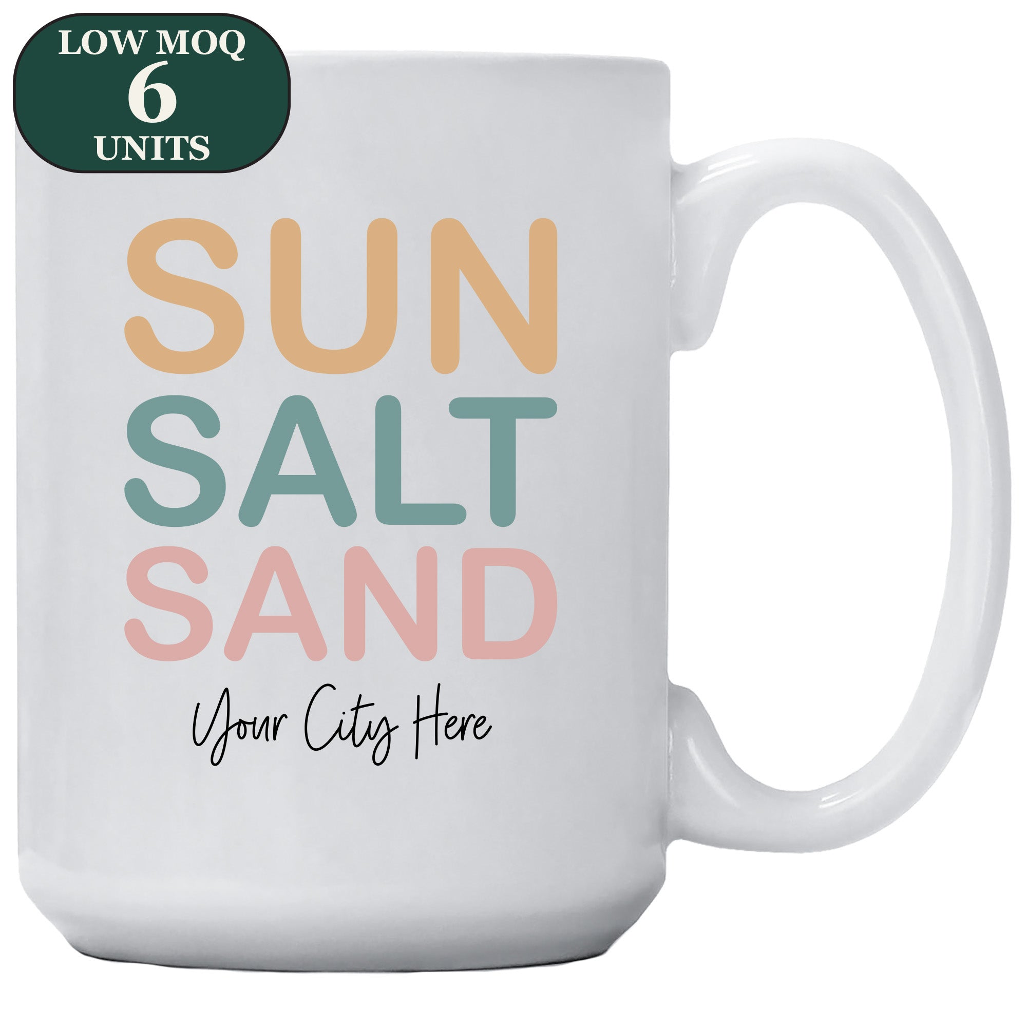 Cedar Crate Market Coffee Mug "Custom Name Drop - Sun Salt Sand" funny gift