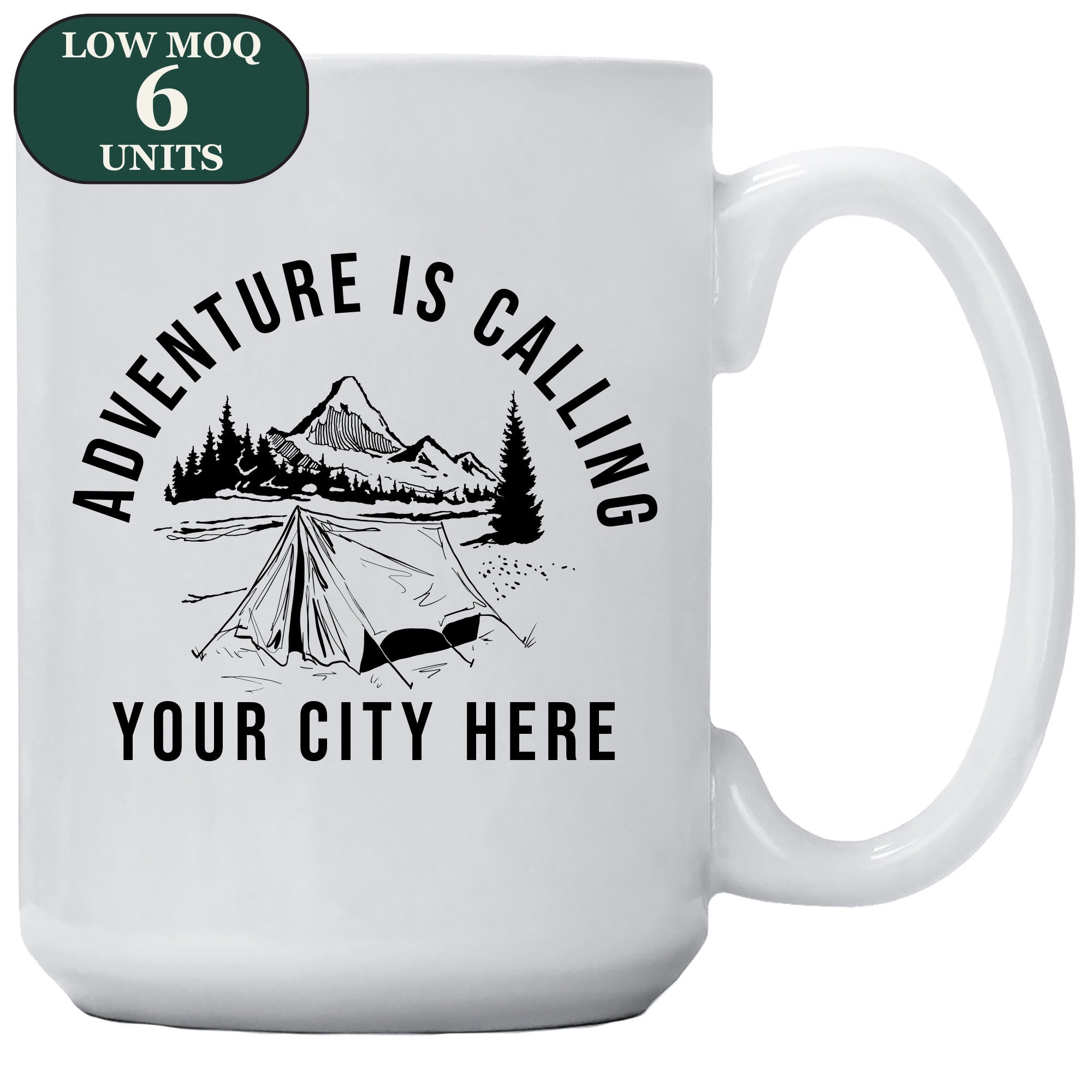 Cedar Crate Market Coffee Mug "Custom Name Drop - Adventure Is Calling" funny gift
