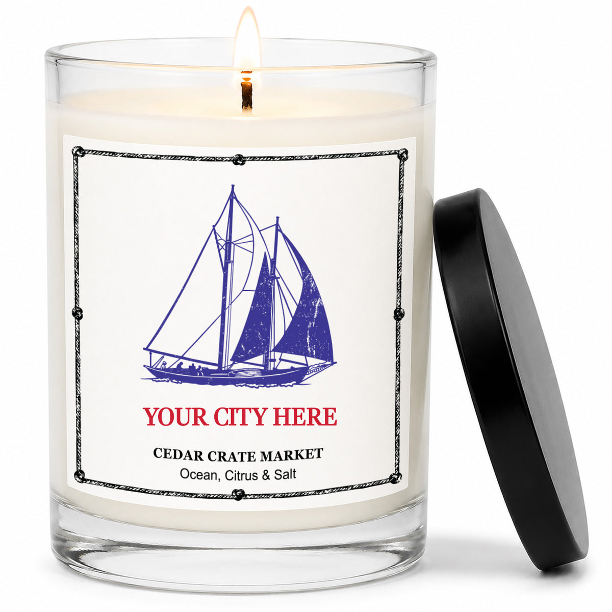 Souvenir Soy Candles - Sailboat Name Drop, Low MOQ 6