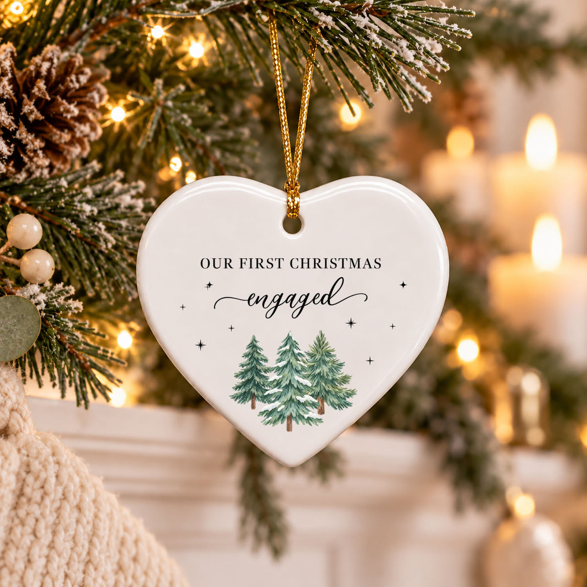 Holiday Ornaments - Our First Christmas Engaged