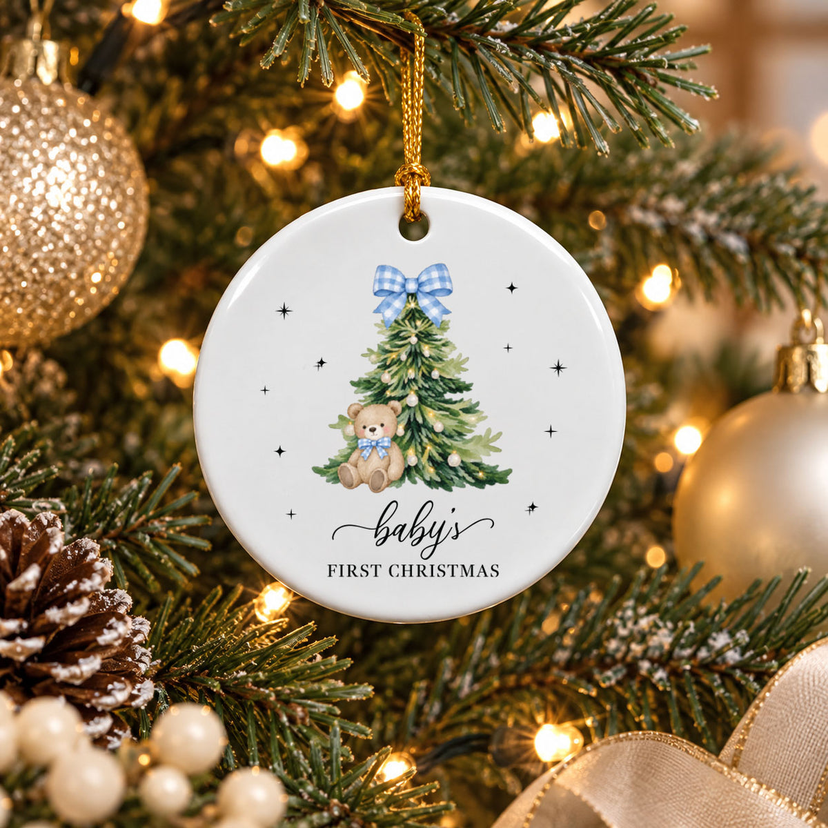 Baby's First Christmas Keepsake Ornament - Blue Heart