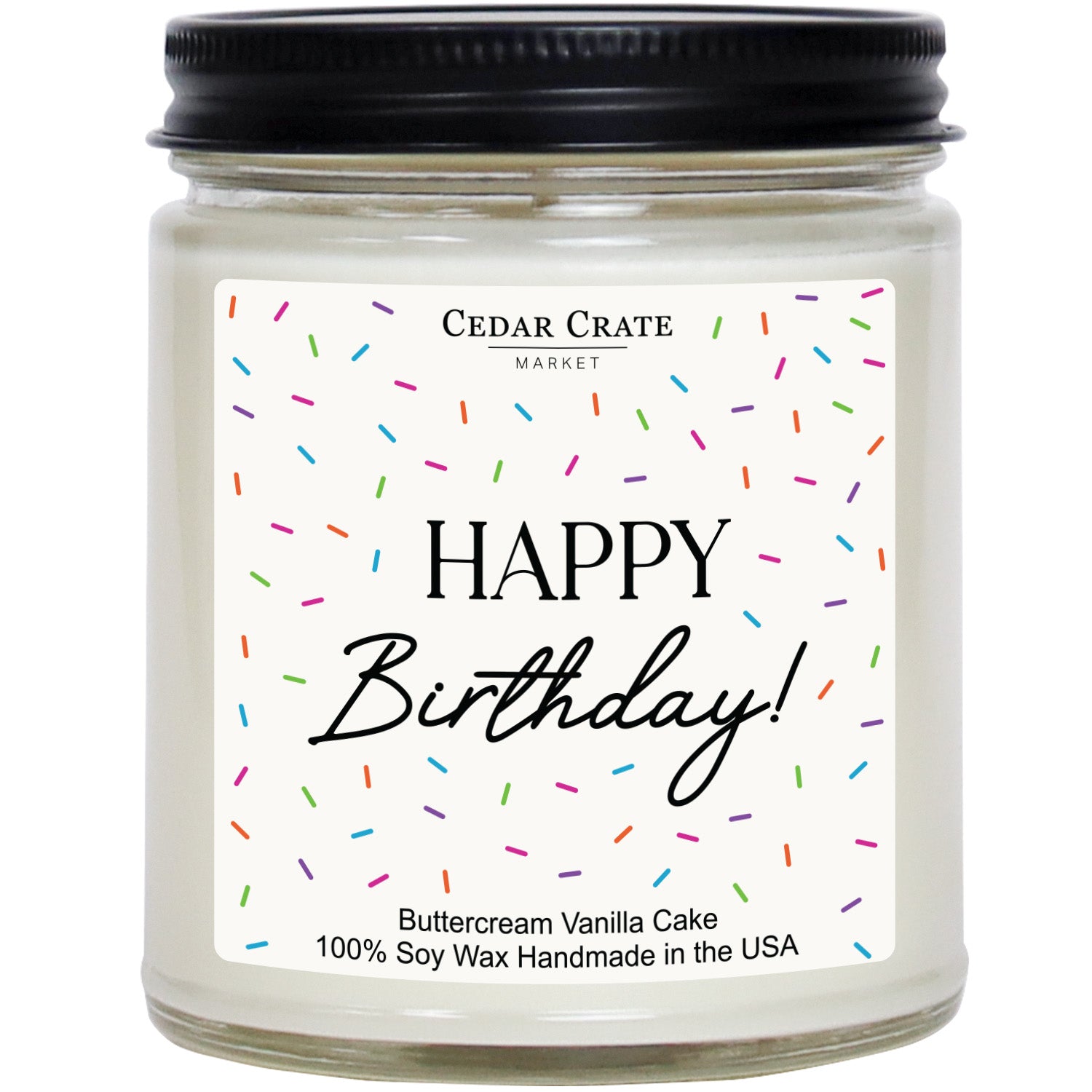 Happy Birthday Sprinkles White Jar