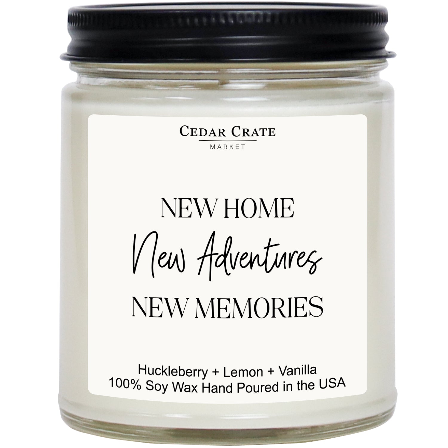 New Home New Adventures New Memories White Jar Candle