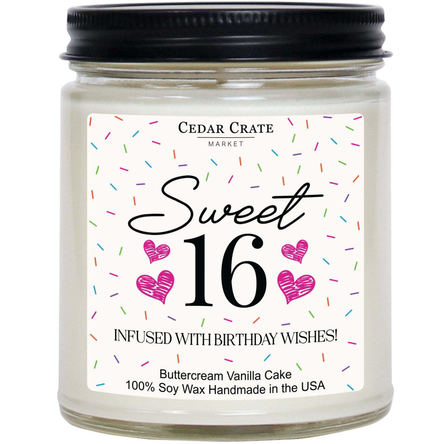Sweet 16 Infused With Birthday Wishes White Jar