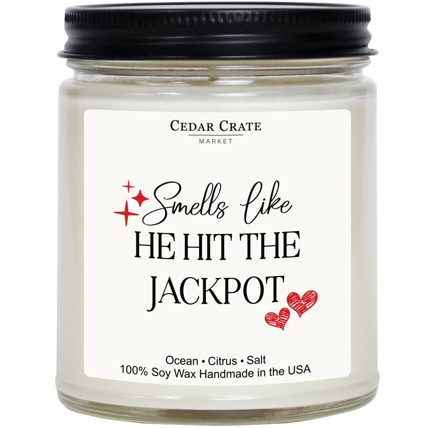 Smells Like He Hit The Jackpot Clear Jar Candle