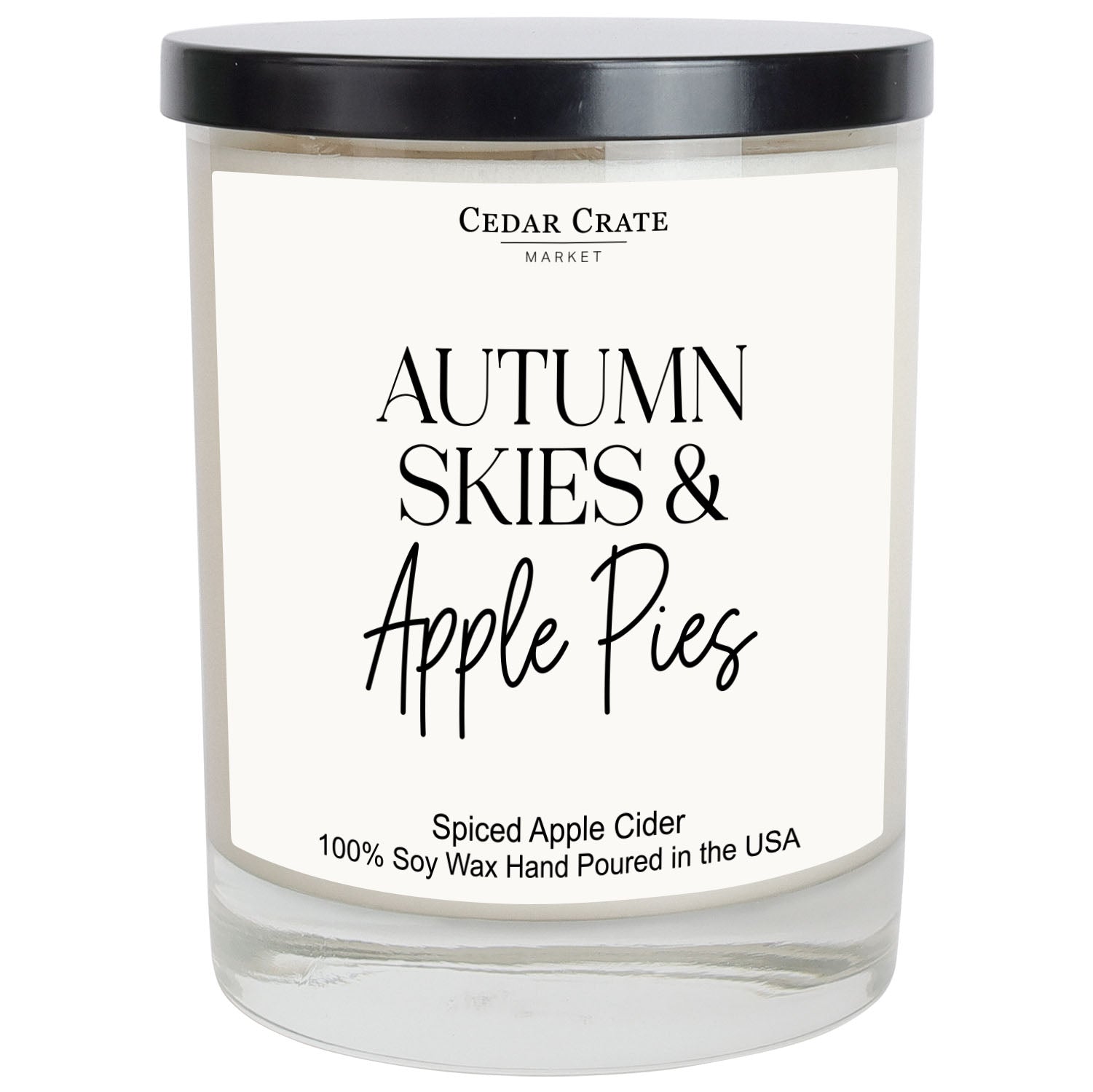 Autumn Skies & Apple Pies White Candle