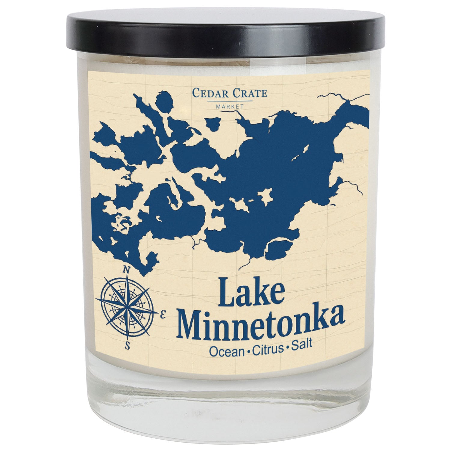Custom Lake Map Soy Candle
