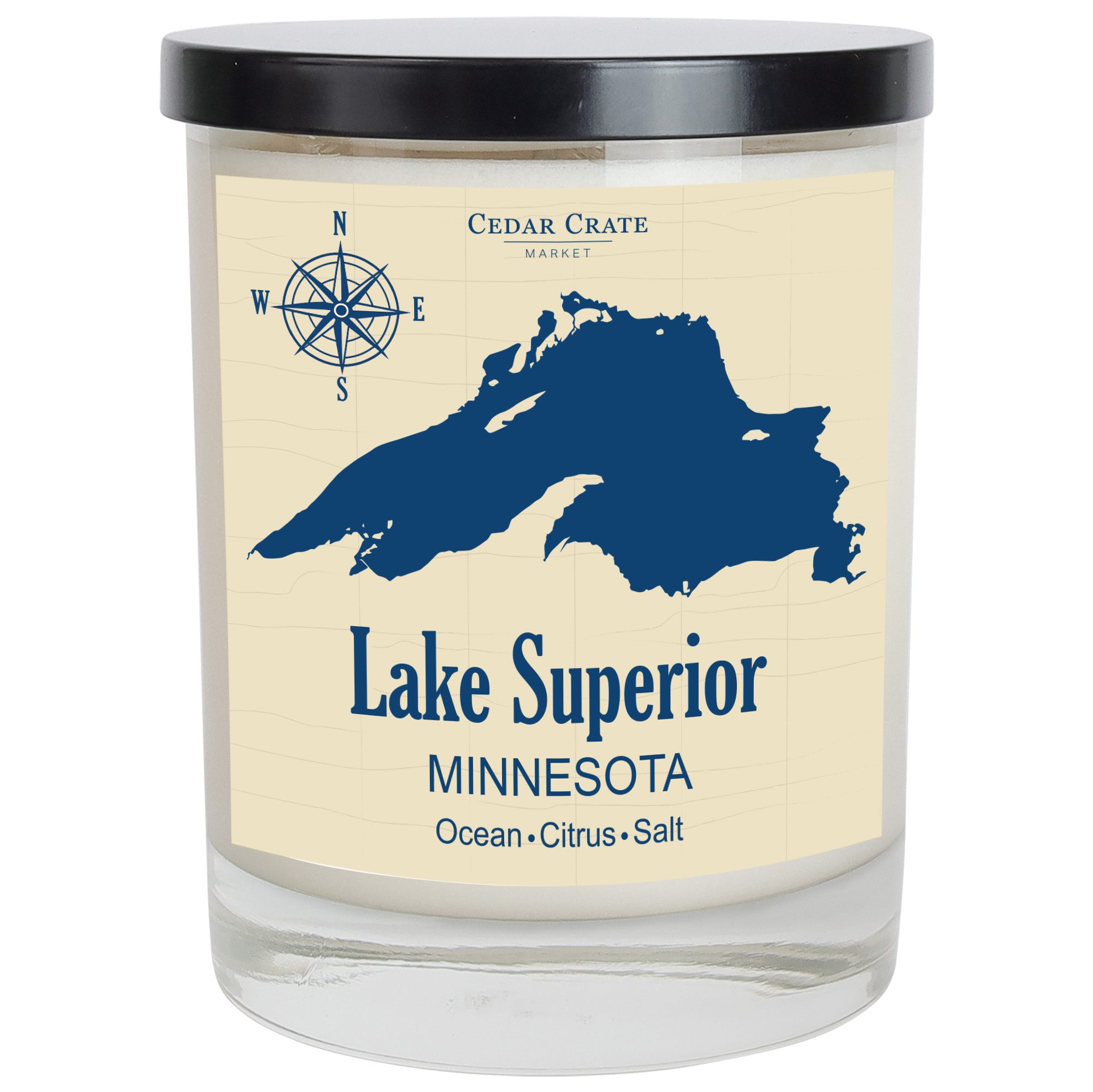 Lake Superior Map Soy Candle
