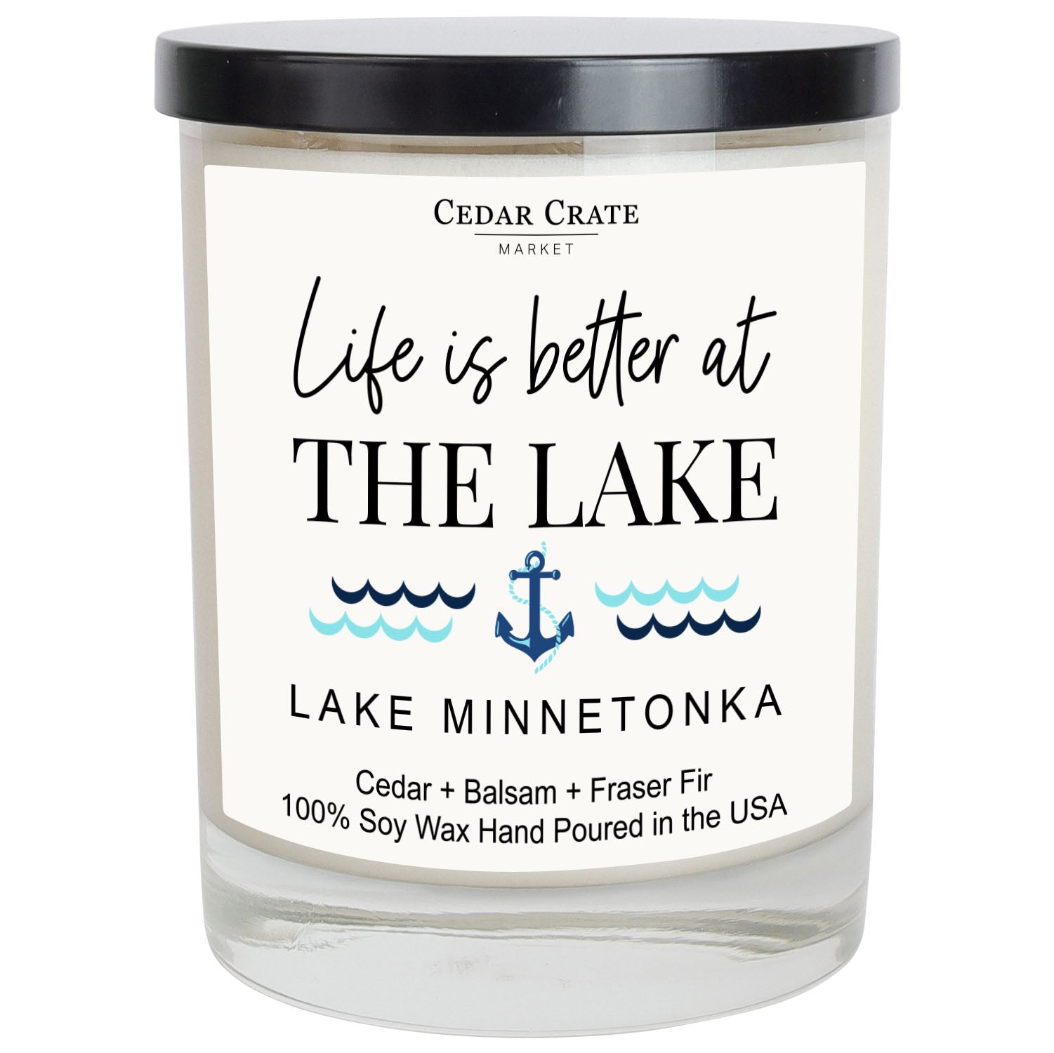 Life Is Better At The Lake Name Drop White Candle