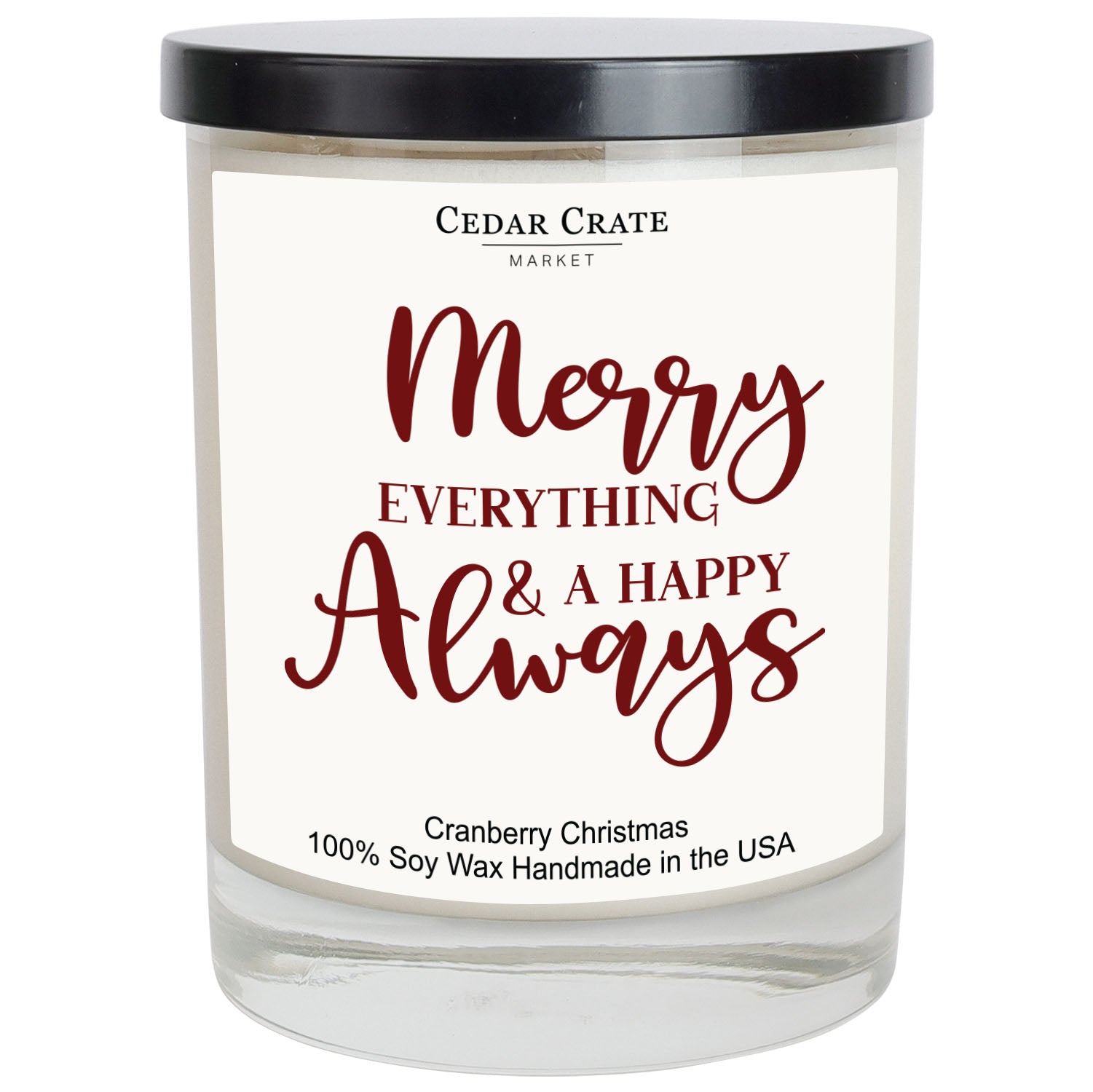 Merry Everything & Happy Always White Candle