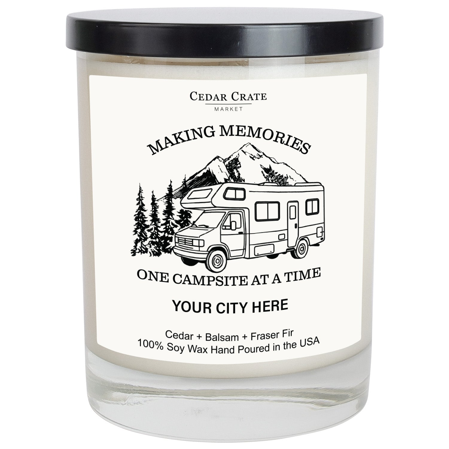 Making Memories RV Mountains Name Drop White Candle