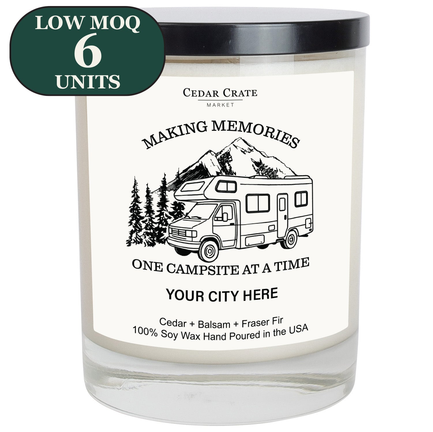 Cedar Crate Market Soy Candle "Custom Candle Name Drop - RV Making Memories" funny gift