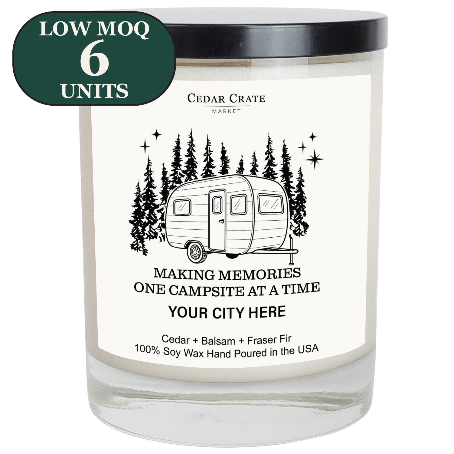 Cedar Crate Market Soy Candle "Name Drop - Making Memories Retro Camper" funny gift