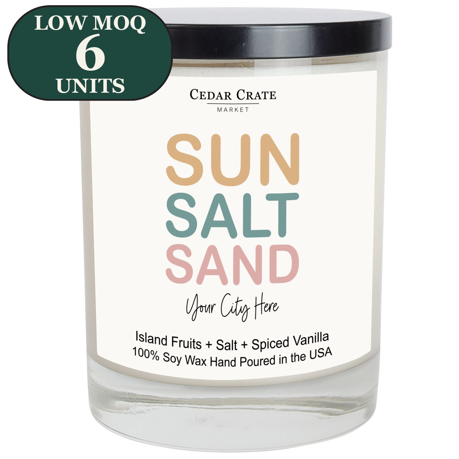 Cedar Crate Market Soy Candle "Name Drop - Sun Salt Sand" funny gift
