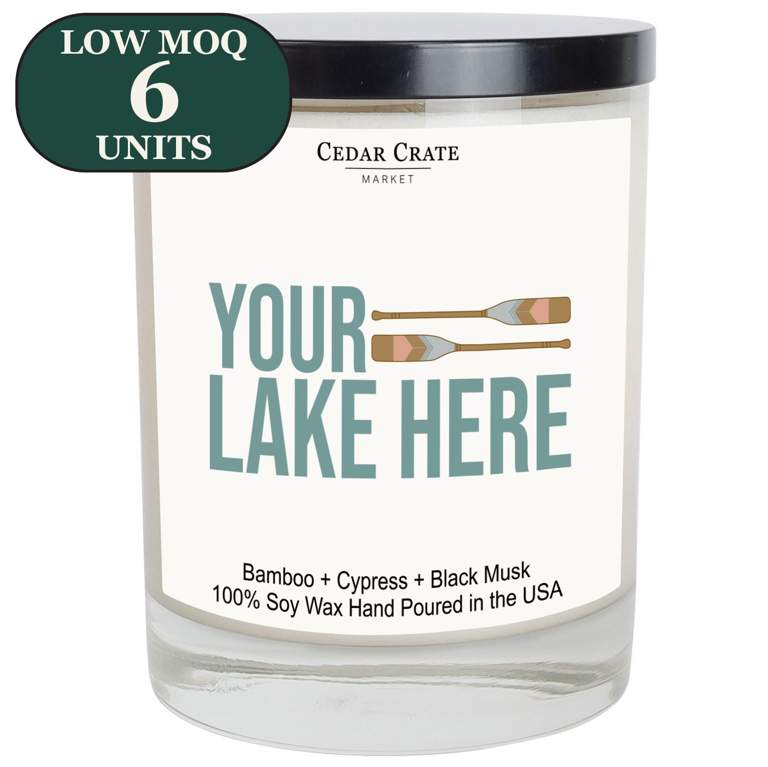Cedar Crate Market Soy Candle "Name Drop - Lake With Paddles" funny gift