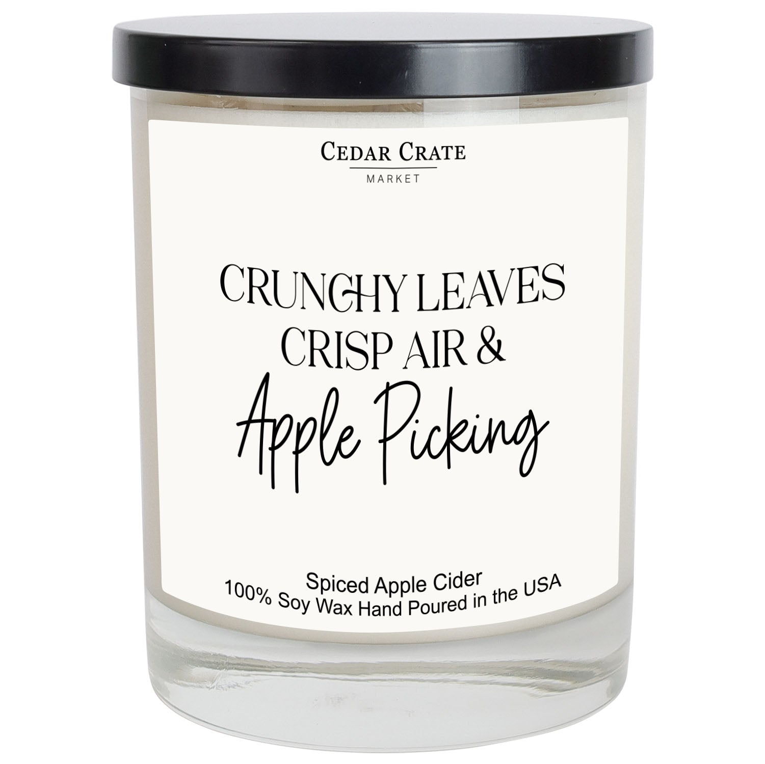 Crunchy Leaves, Crisp Air & Apple Picking White Candle
