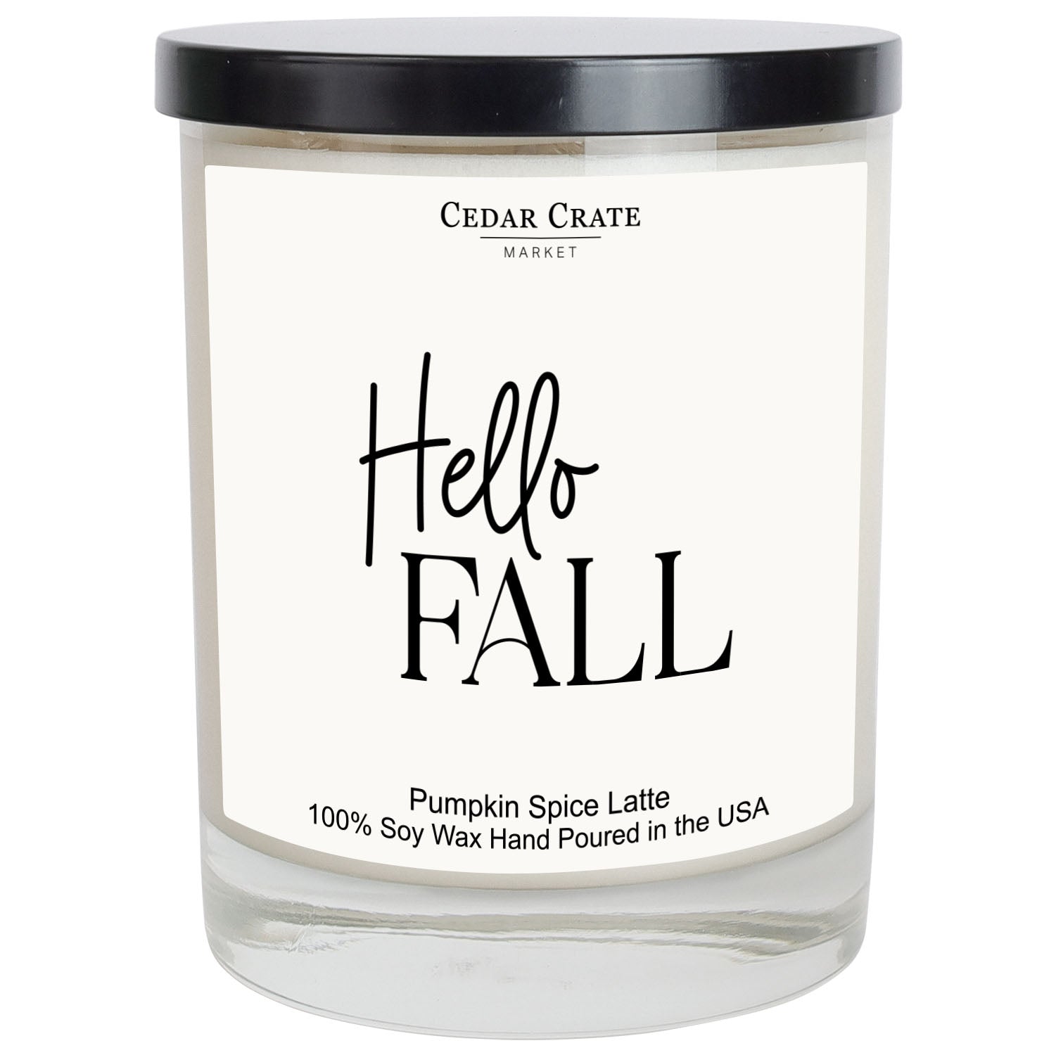 Hello Fall White Candle