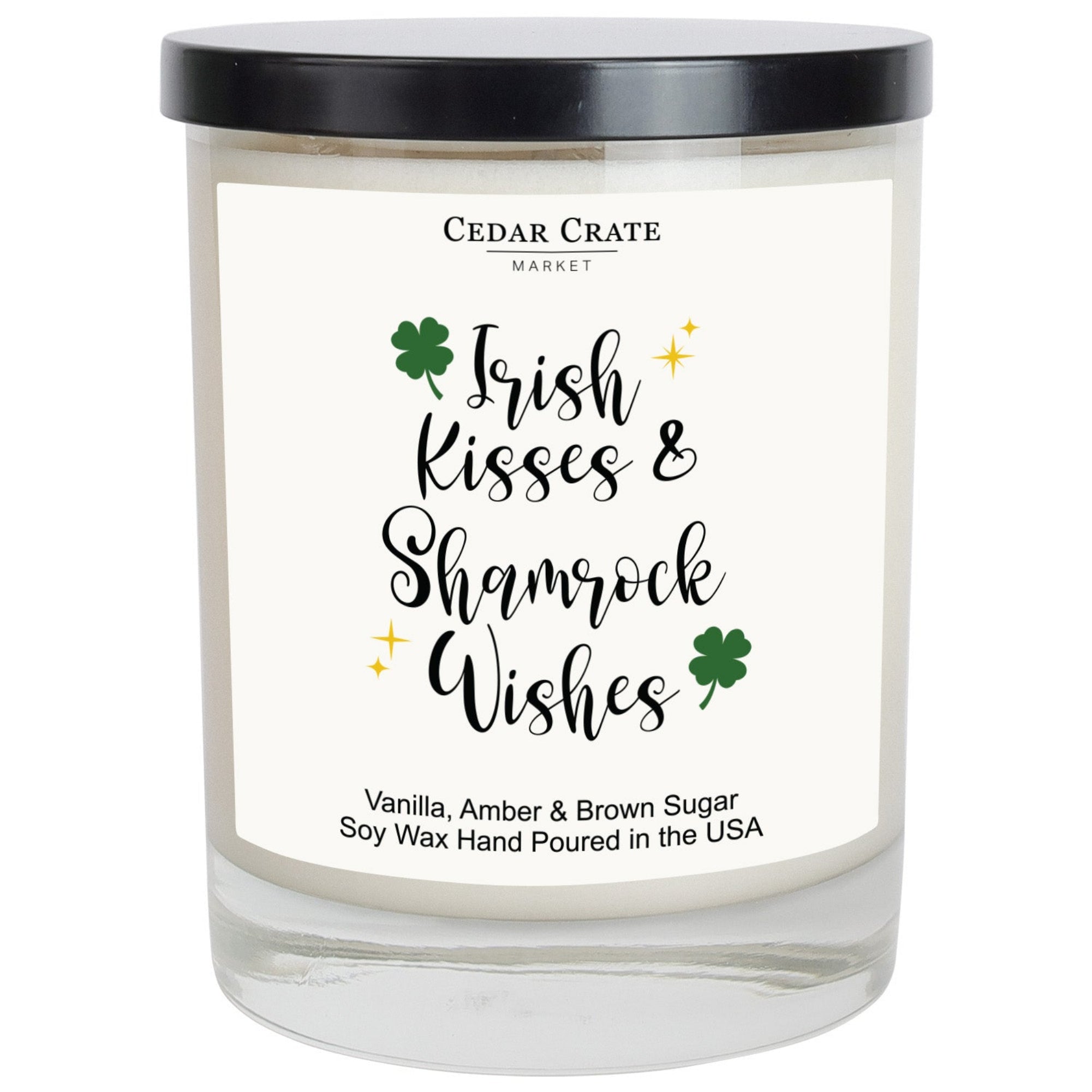 Cedar Crate Market Soy Candle "Irish Kisses & Shamrock Wishes St. Patricks Day" St. Patrick's Day gift